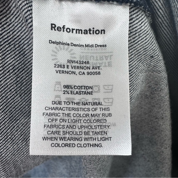 Reformation Delphinia Denim Dress Size 8 - Picture 11 of 16